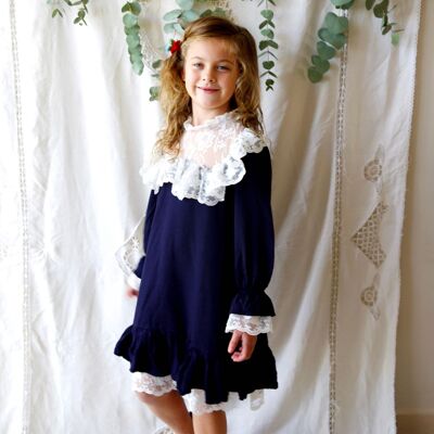 Verdala Dress in Midnight Blue - 6-7 years -