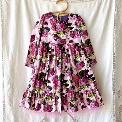Warwick dress in Pink Bumble-bee Floral - 3-4 years -