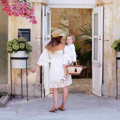 Parisienne Off-Shoulder Mama Dress in Vanille - Large - 46- 48 -