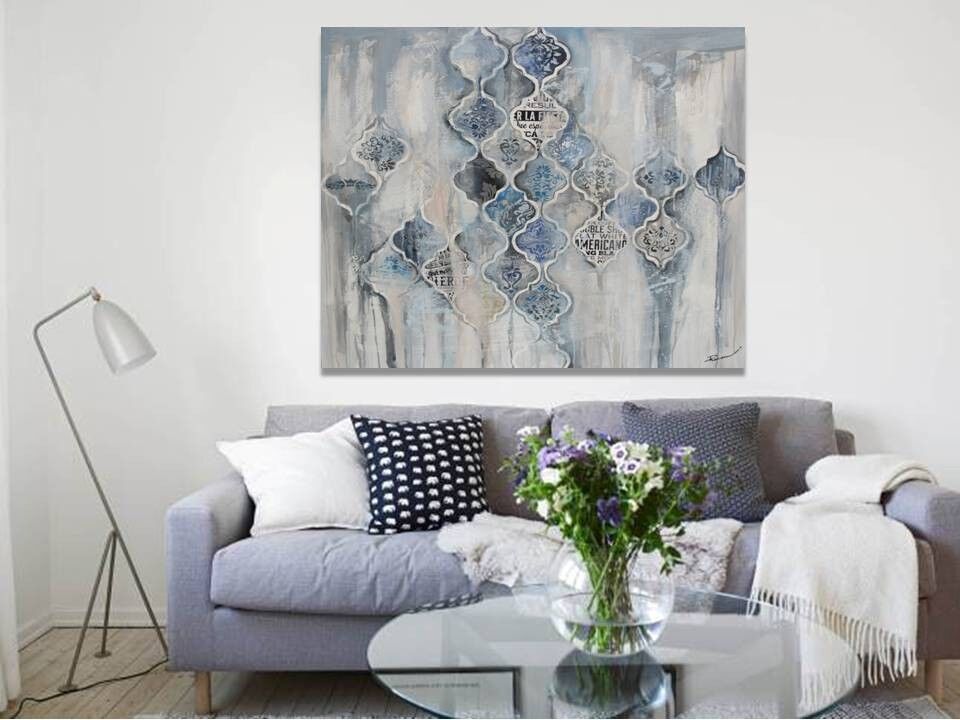 Immagine dipinta a mano di moda blu