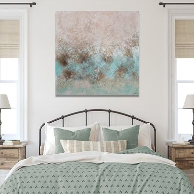 Hand Painted Coral Turquoise Painting