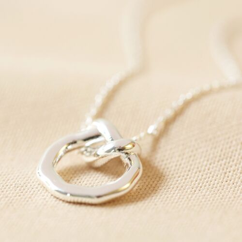 Organic Infinity Knot Necklace in Silver