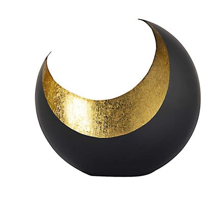 Kerzenhalter Teelichthalter Kerzenständer Moon Sichelform schwarz matt innen vergoldet
