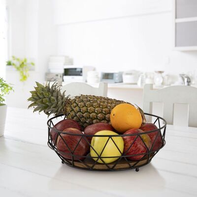 Fruit bowl metal bread basket round Neo ø 28 cm H 10 cm Fruit basket metal black