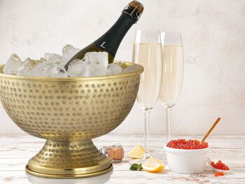 Refroidisseur de bouteilles refroidisseur de vin métal ø 29 cm refroidisseur de champagne rond argent or refroidisseur de glace refroidisseur de champagne 10