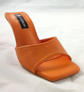 Sabot Femme Box Heel - Orange 2
