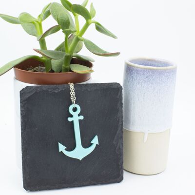 Anchor Necklace - Pastel Blue