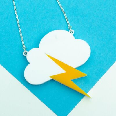 Storm Cloud Necklace - White