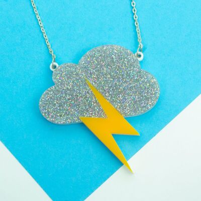 Storm Cloud Necklace - Glitter