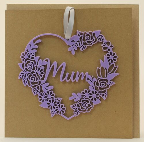 Acrylic Floral Mother's Day Card Keepsake - Pastel Pink