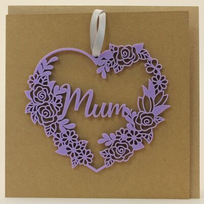 Souvenir de carte de fête des mères floral en acrylique - rose pastel