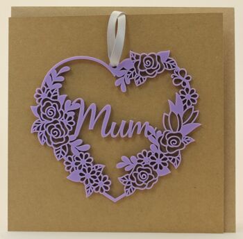 Souvenir de carte de fête des mères floral en acrylique - rose pastel