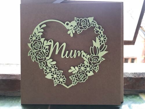 Acrylic Floral Mother's Day Card Keepsake - Green Pistachio