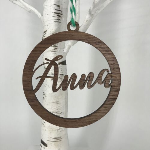 Personalised Cut Out Name Decoration - Walnut