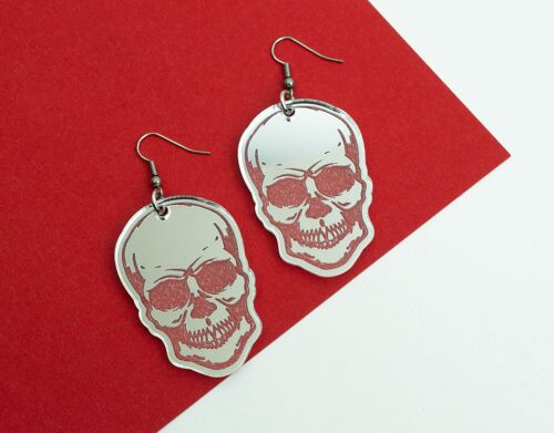 Mirrored Gothic Skull Earrings