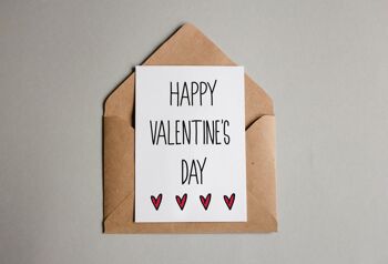 Carte de voeux coeur Saint Valentin heureuse 2