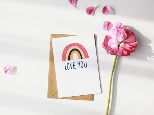 Love You Rainbow Greetings Card