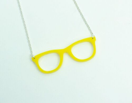 Geek Glasses Necklace - Canary Yellow