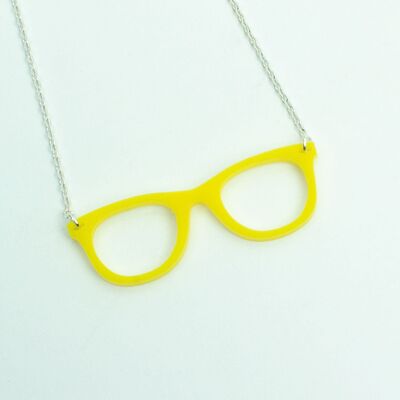 Geek Glasses Necklace - Canary Yellow