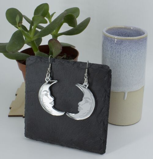 La Lune Earrings - Small, Silver