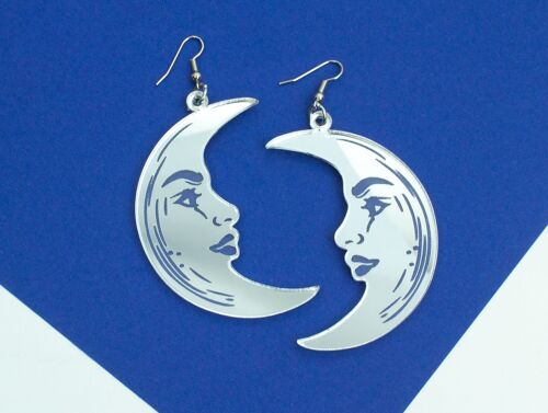 La Lune Earrings - Large, Silver