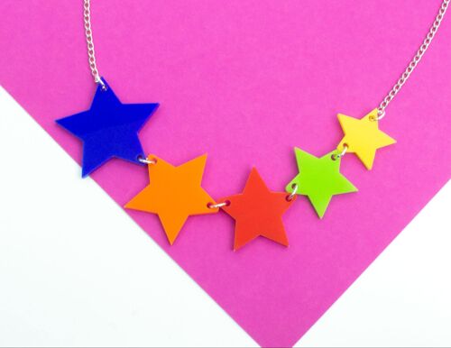 Multicoloured Star Necklace