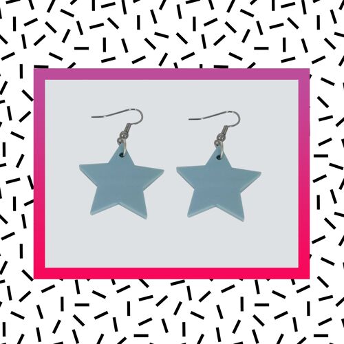 Star Earrings - Pastel Blue