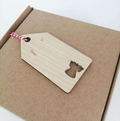 Wooden Gift Tag - Angel