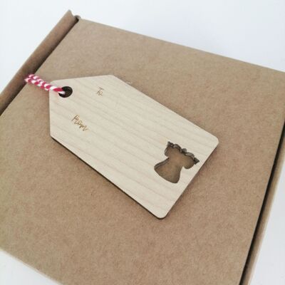 Wooden Gift Tag - Angel