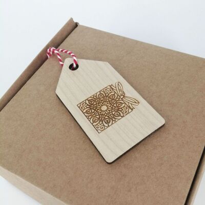 Wooden Gift Tag - Present