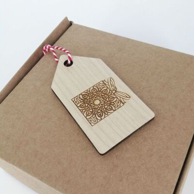 Wooden Gift Tag - Present