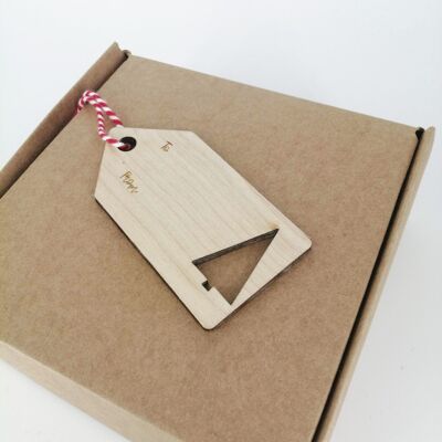 Wooden Gift Tag - Geometric Tree