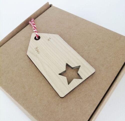Wooden Gift Tag - Star Cut Out
