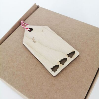 Wooden Gift Tag - Tree Trio