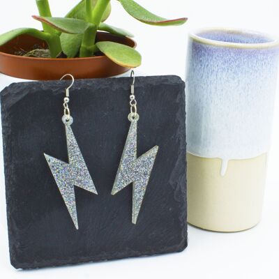 Lightning Bolt Earrings - Glitter