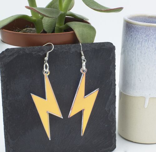 Lightning Bolt Earrings - Iridescent