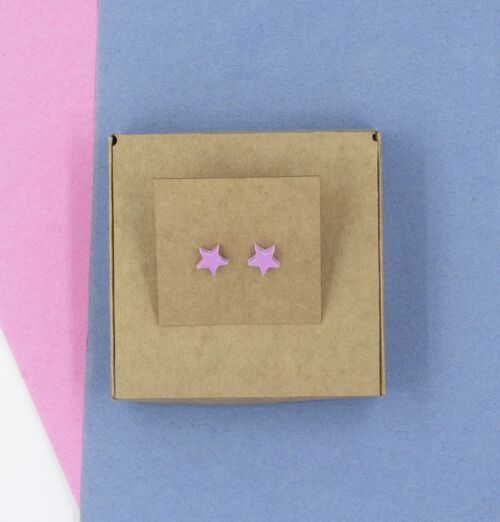 Star Stud Earrings - Pastel Pink