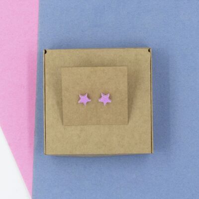 Star Stud Earrings - Pastel Pink