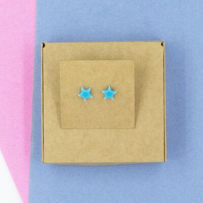 Star Stud Earrings - Blue