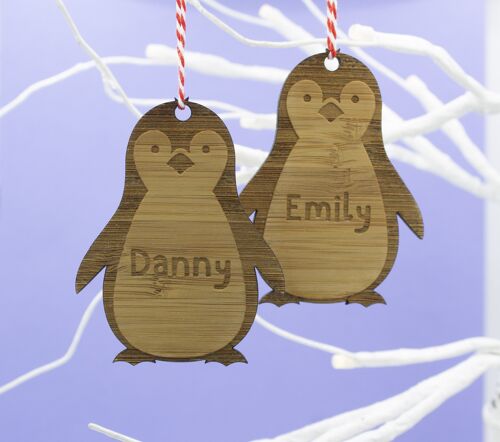 Bamboo Penguin Couples Decoration