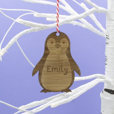 Bamboo Penguin Personalised Decoration