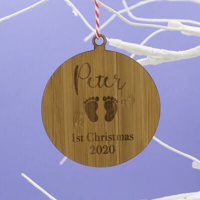 Bebé primera Navidad, Decoración navideña personalizada