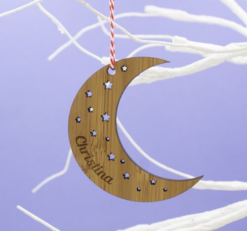 Moon and Stars Personalised Christmas Decoration