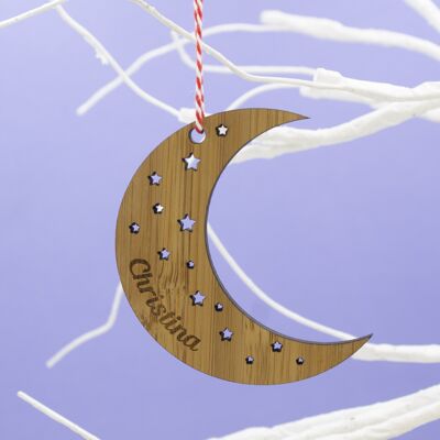 Moon and Stars Personalised Christmas Decoration