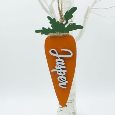 Personalised Layered, Wooden Carrot Decoration