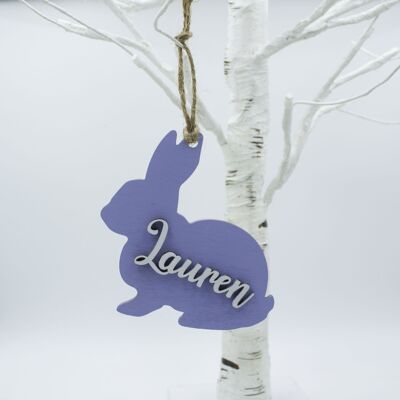 Layered, Personalised, Wooden Bunny Decoration