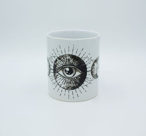 All seeing eye and moon ceramic mug