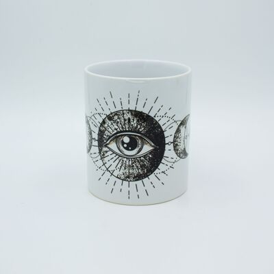 All seeing eye and moon ceramic mug