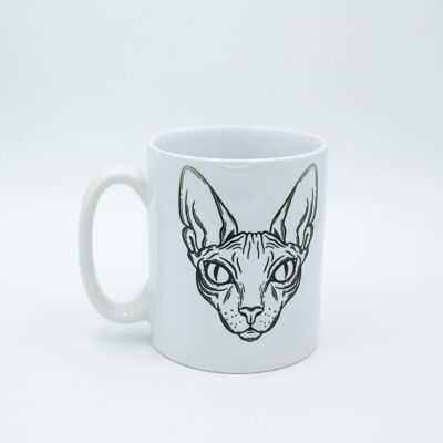 Taza de cerámica gato esfinge gótica