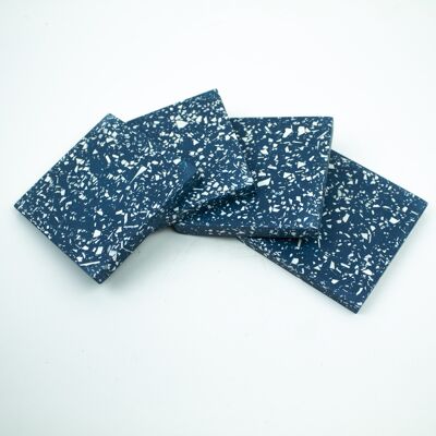 Navy and White Terrazzo Coasters